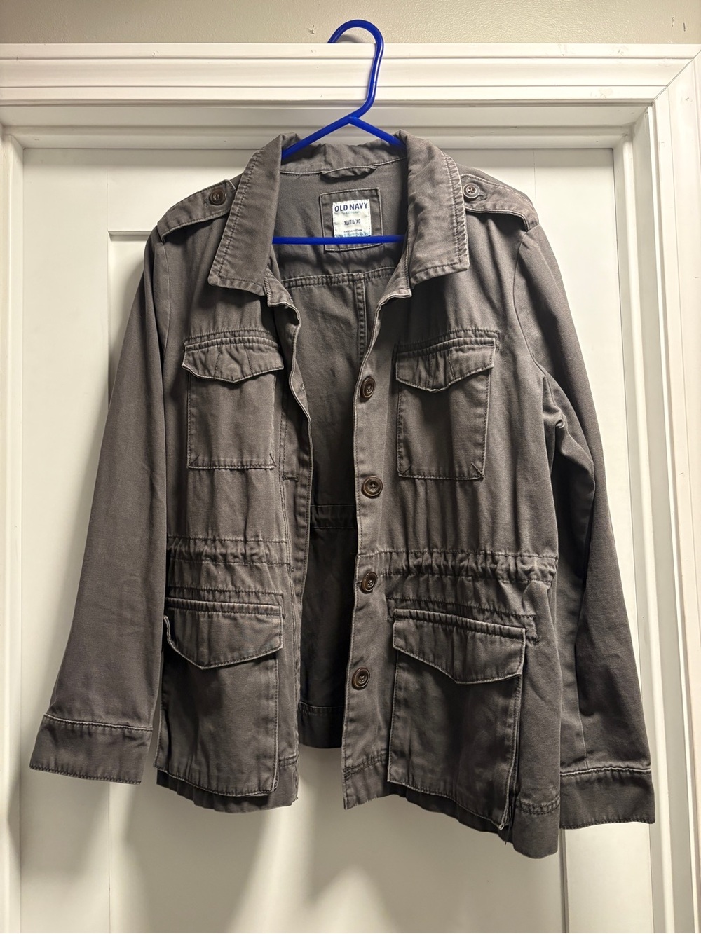 Old Navy Taupe Utility Jacket with Flap Pockets